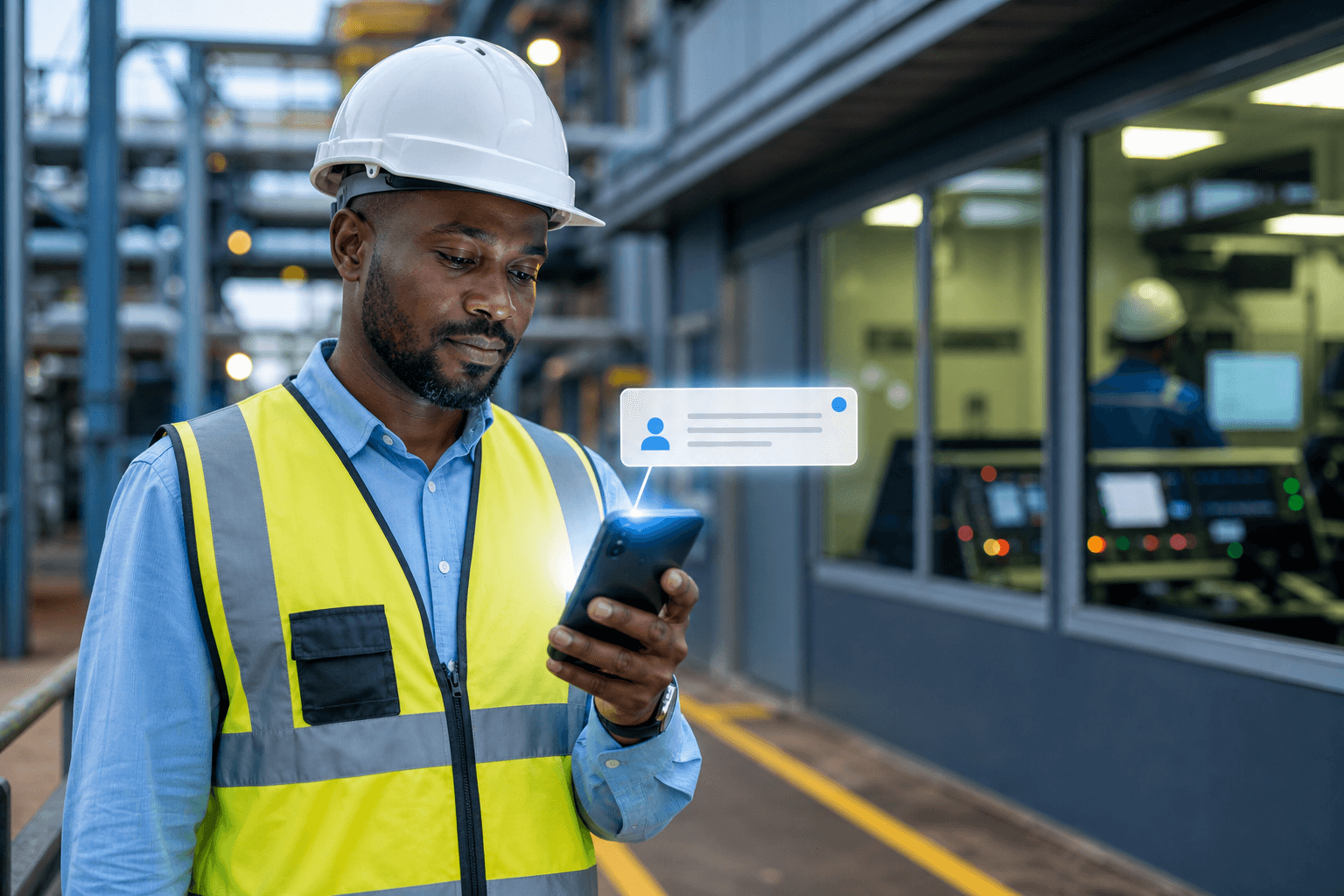 Energy professional receiving an opportunity notification